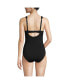 Фото #2 товара Women's D-Cup Chlorine Resistant Smoothing Control Mesh High Neck One Piece Swimsuit