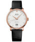 Men's Swiss Automatic Baroncelli III Black Leather Strap Watch 40mm