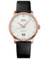 ფოტო #1 პროდუქტის Men's Swiss Automatic Baroncelli III Black Leather Strap Watch 40mm