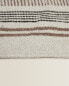 Rectangular block print cotton rug with fringing