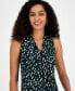 Фото #3 товара Petite Printed V-Neck Knot Sleeveless Top