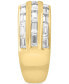 EFFY® Men's Zircon Baguette Three Row Band (3-1/3 ct. t.w.) in 14k Gold-Plated Sterling Silver