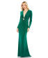 ფოტო #2 პროდუქტის Women's Ieena Long Sleeve Keyhole Embellished Jersey Gown