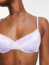 Monki satin soft bra with frill edge in lilac