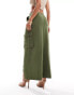 Фото #4 товара Vero Moda tailored midi skirt with pockets in khaki