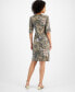 Фото #2 товара Women's Printed Faux-Wrap Dress