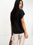 Фото #2 товара ASOS DESIGN v-neck woven tee in black