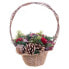 Christmas bauble Red Multicolour Rattan Plastic Foam Pineapples Basket 21 x 21 x 30 cm