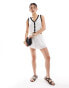 Фото #4 товара Abercrombie & Fitch crochet tank top in cream and black