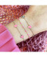 ფოტო #2 პროდუქტის Bubblegum Pink Heart Station Bracelet 14K Gold