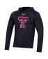 Фото #3 товара Men's Black Texas Tech Red Raiders School Logo Raglan Long Sleeve Hoodie Performance T-shirt