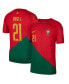 Men's Diogo Jota Red Portugal National Team 2022/23 Home Vapor Match Authentic Player Jersey