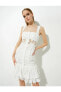Фото #2 товара Dantelli Bridal Elbise Askılı Kare Yaka Katlı