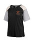 Women's Black Texas Longhorns Underline Harvey Colorblock Raglan Henley T-Shirt