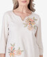 Фото #5 товара Women's Tuscan Sunset Embroidered Flower Round Neck Top