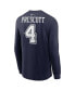 Фото #3 товара Men's Dak Prescott Navy Dallas Cowboys Player Name and Number Long Sleeve T-shirt