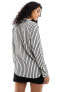 Фото #3 товара River Island striped satin shirt in black and white