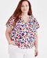 Фото #1 товара Plus Size Flutter-Sleeve Top, Created for Macy's
