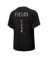 ფოტო #2 პროდუქტის Women's Threads Justin Fields Black Chicago Bears Leopard Player Name and Number T-shirt