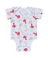 ფოტო #3 პროდუქტის Newborn and Infant Boys and Girls Gray, White, Red Philadelphia Phillies Three-Piece Turn Me Around Bodysuits and Pants Set