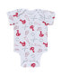 Newborn and Infant Boys and Girls Gray, White, Red Philadelphia Phillies Three-Piece Turn Me Around Bodysuits and Pants Set