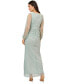 ფოტო #2 პროდუქტის Women's Metallic Mesh Bishop-Sleeve Gown