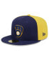 Фото #4 товара Men's Navy/Gold Milwaukee Brewers Gameday Sideswipe 59Fifty Fitted Hat