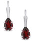 Gemstone Leverback Earrings in 10K White Gold