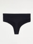 Фото #3 товара Lindex seamless rib high waist thong 3 pack in black