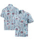 Men's Light Blue Distressed Auburn Tigers Vintage-Like Floral Button-Up Shirt