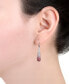 ფოტო #7 პროდუქტის Pave Two Tone Crystal Teardrop Earrings Set in Sterling Silver. Available in Clear and Blue, Clear and Black, Clear and Pink or Clear and Red