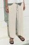 Striped linen blend trousers