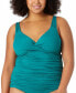 Фото #1 товара Anne Cole 300267 Women Plus Size Live In Color Twist Underwire Tankini Top 18w