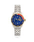 Men's Round Day-Date Rotating Bezel Watch with Stainless Steel Bracelet