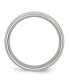 Stainless Steel Polished 6mm Ridged Edge Band Ring