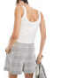 Фото #4 товара Mango pull on check co-ord shorts in grey