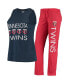 ფოტო #2 პროდუქტის Women's Red, Navy Minnesota Twins Meter Muscle Tank Top and Pants Sleep Set