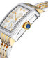 ფოტო #2 პროდუქტის Women's Bari Tortoise Swiss Quartz Diamond Accents Two-Tone SS IPYG Stainless Steel Bracelet Watch 34mm x 30mm