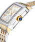 Women's Bari Tortoise Swiss Quartz Diamond Accents Two-Tone SS IPYG Stainless Steel Bracelet Watch 34mm x 30mm