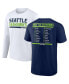 Фото #1 товара Men's College Navy, White Seattle Seahawks Two-Pack 2023 Schedule T-shirt Combo Set