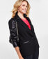Фото #3 товара Women's Mixed-Media Blazer, Created for Macy's