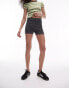 Topshop acid wash rib knicker short in charcoal