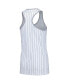 ფოტო #2 პროდუქტის Women's White Los Angeles Dodgers Sequin Pinstripe Racerback Tank Top