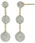 ფოტო #1 პროდუქტის Crystal Graduated Ball Ombré Drop Earrings in Sterling Silver, Created for Macy's
