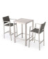 Cape Coral Outdoor 3 Piece Bar Set with Glass Table Top