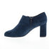 David Tate Pause Womens Blue Extra Wide Suede Zipper Ankle & Booties Boots