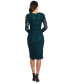 Women's Soutache Lace Long-Sleeve Sheath Dress