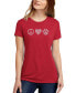 Фото #1 товара Women's Premium Blend Peace Love Cats Word Art T-shirt