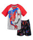 Фото #1 товара Toddler Boys Spider-Man T-Shirt and French Terry Shorts Outfit Set to (2T - 10-12)