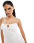 Фото #4 товара Missyempire cami tie front mini skater dress in white